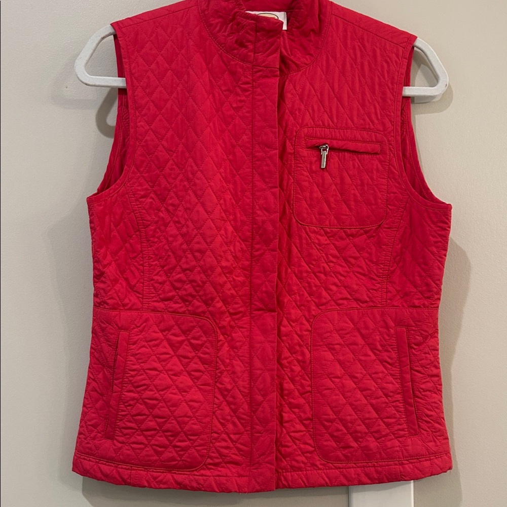 Talbots Women's Quilted Red Vest
